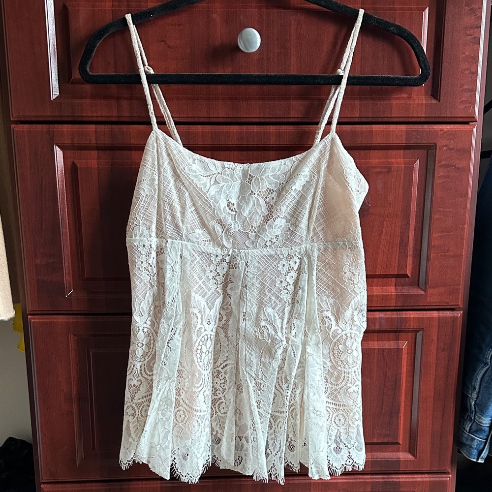 BCBGMaxAzria Ivory Lace Camisole
